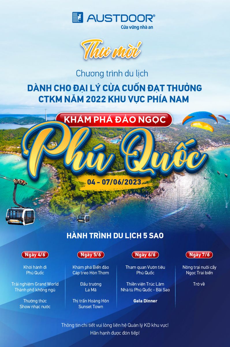 Thư mời & lịch trình của chương trình du lịch Khám phá đảo Ngọc Phú Quốc