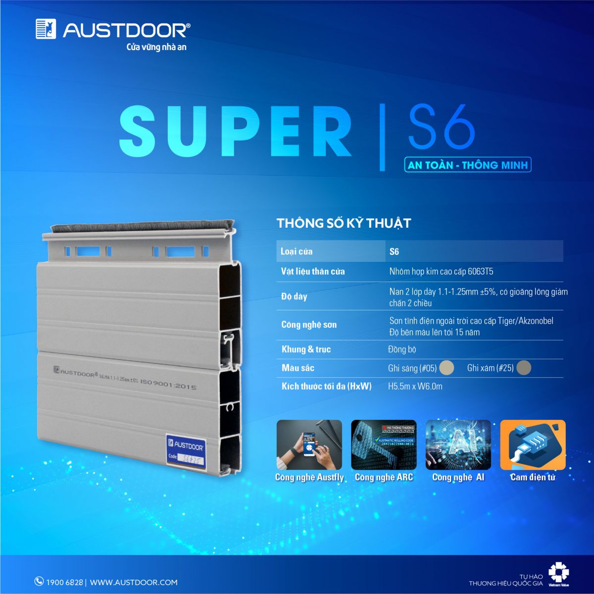 thông số kỹ thuật s6 austdoor
