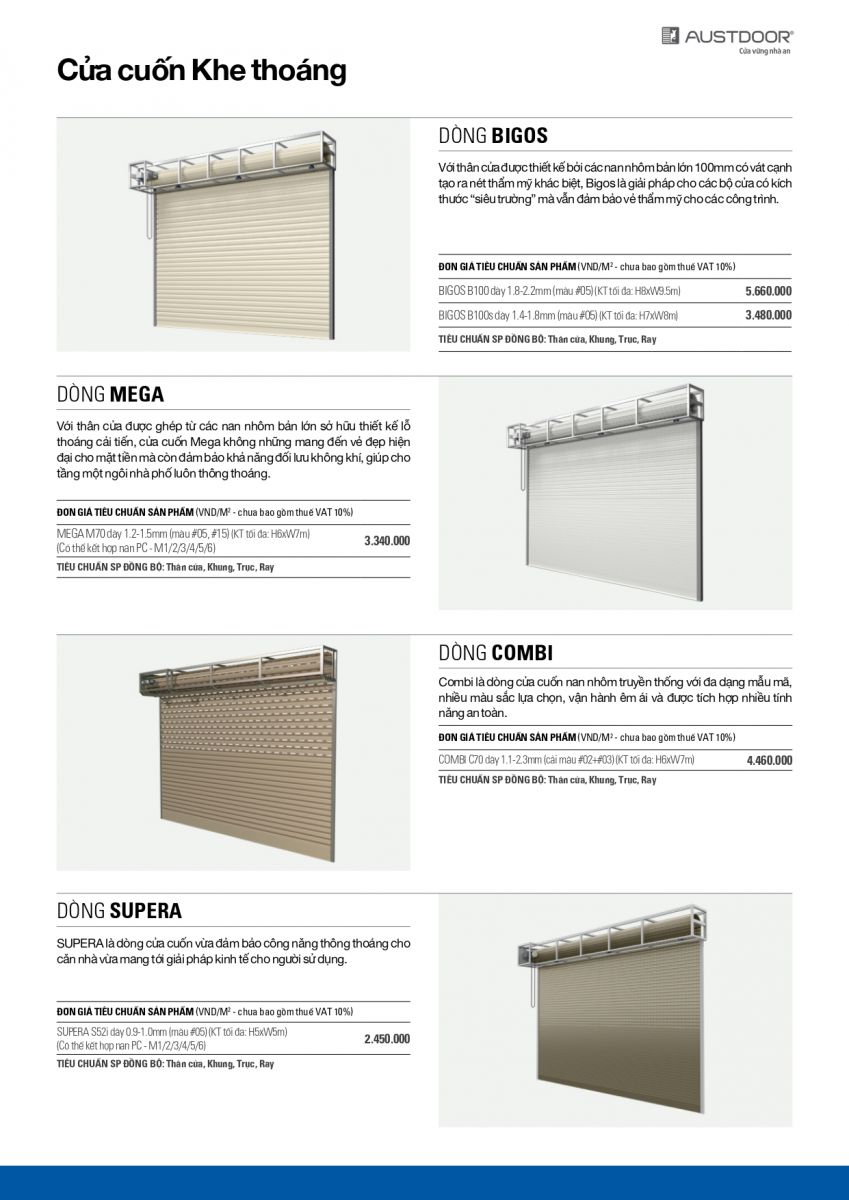 Cửa cuốn khe thoáng Austdoor