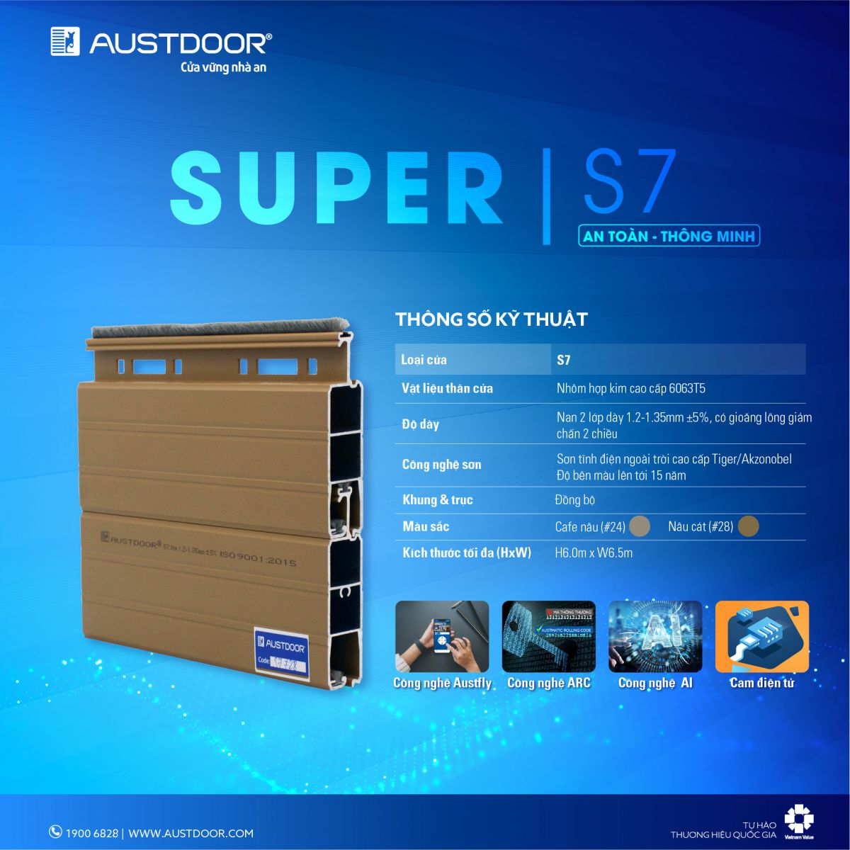 thông số kỹ thuật austdoor s7
