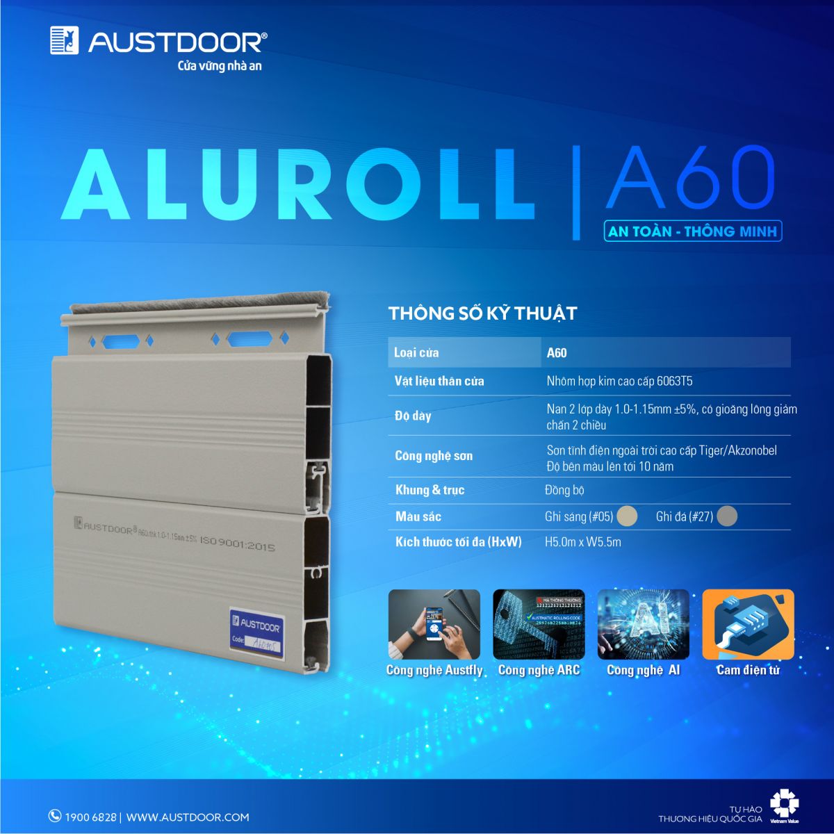 thông số kỹ thuật austdoor a60