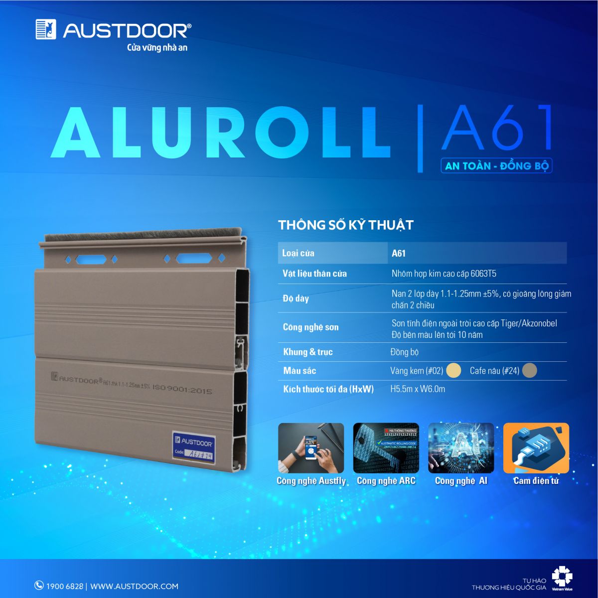 thông số kỹ thuật austdoor a61