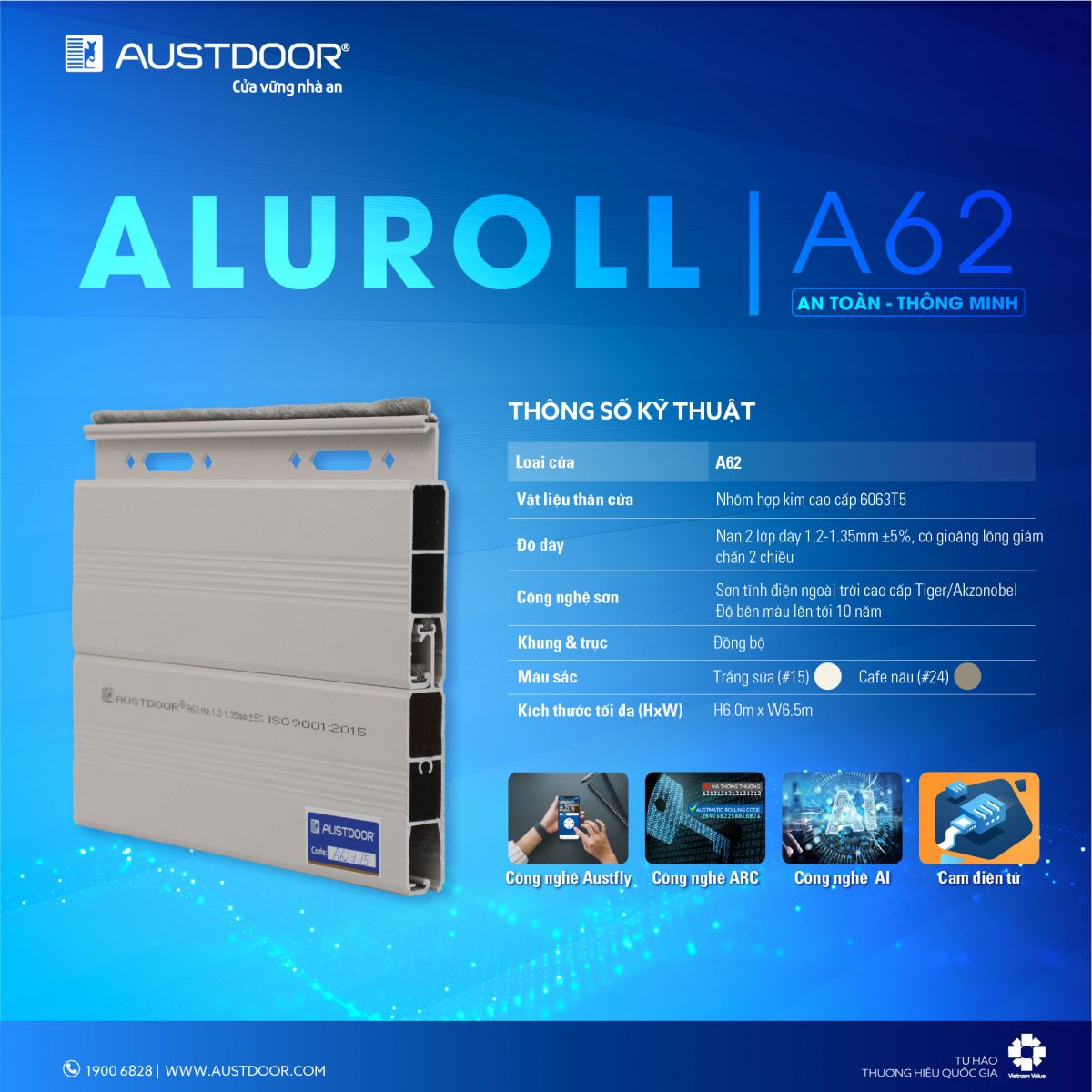 thông số kỹ thuật austdoor a62