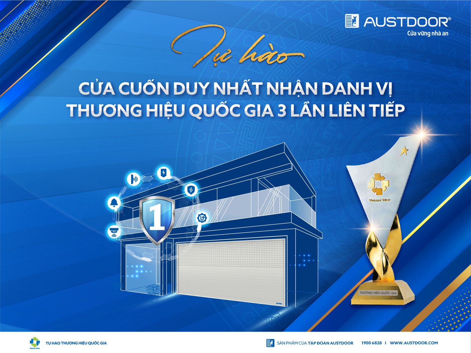 austdoor cửa cuốn duy nhất dành thương hiệu quốc gia 3 năm liên tiếp