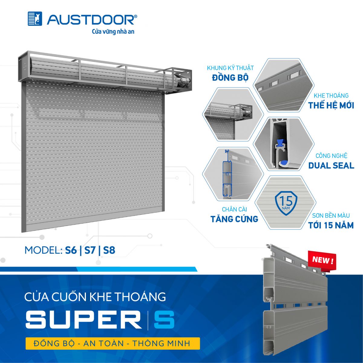Cửa cuốn Austdoor khe thoáng Super S
