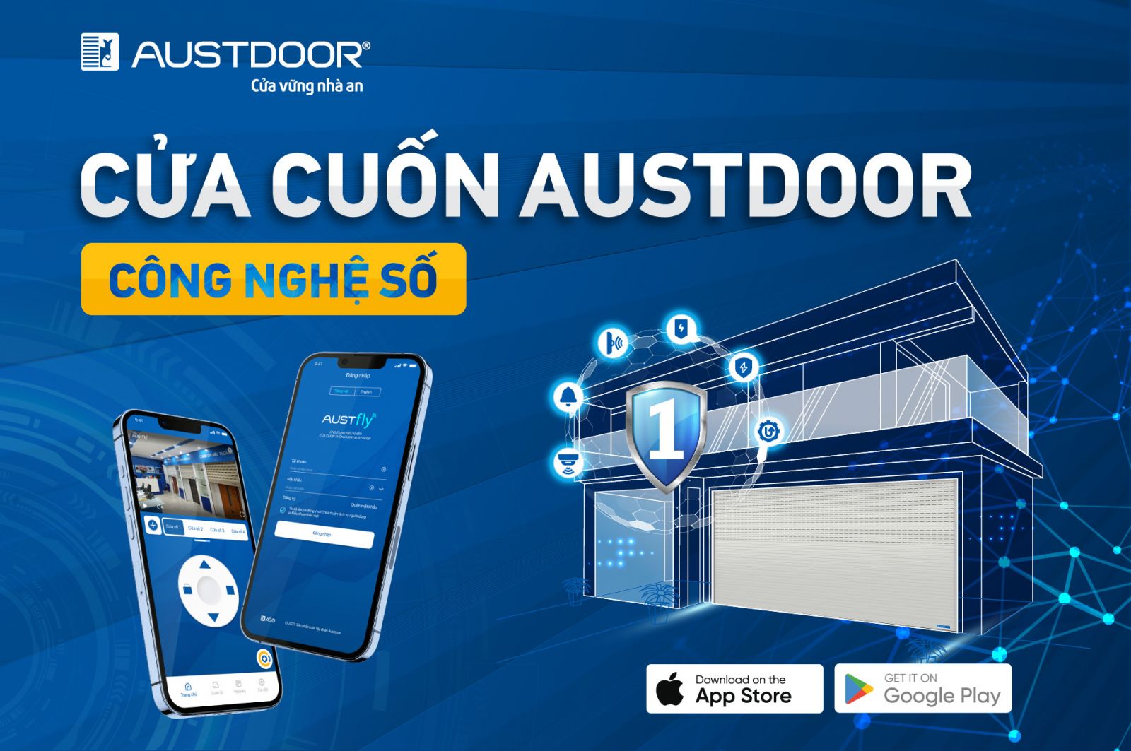 Cửa cuốn Austdoor công nghệ số